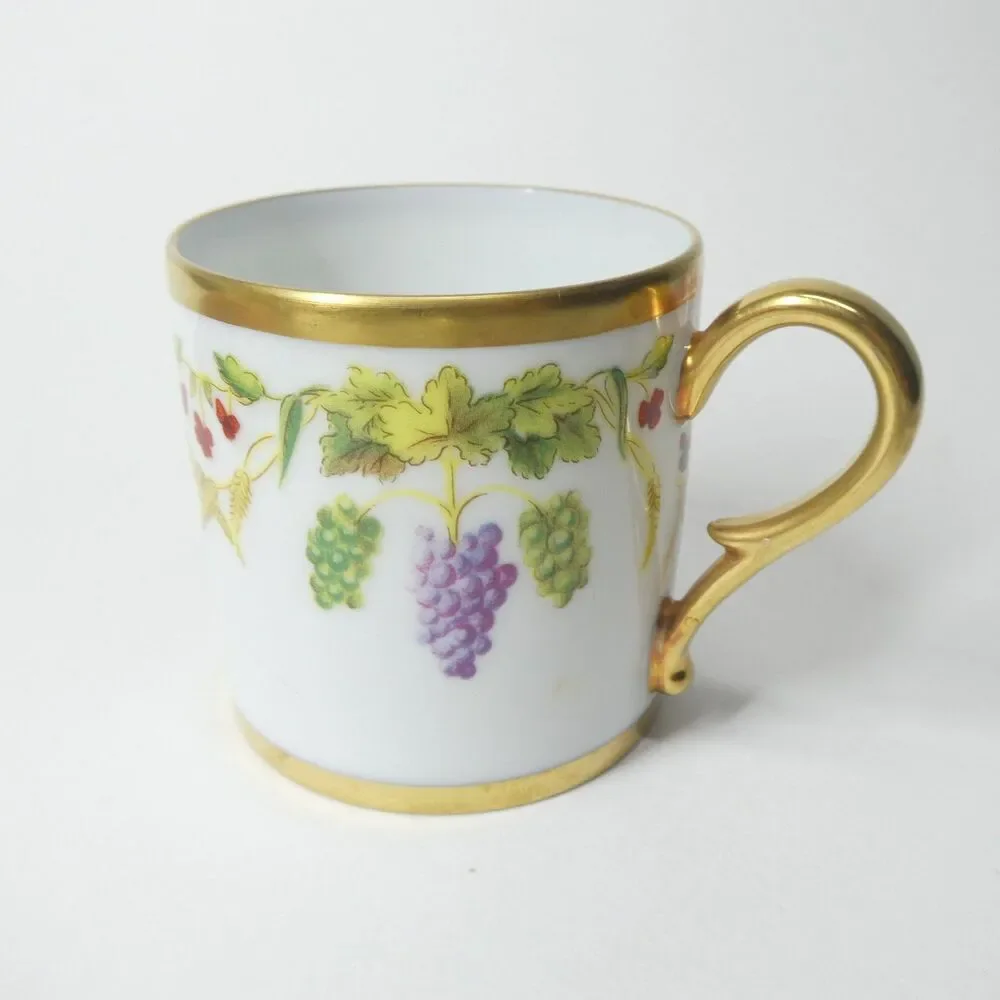 Pampres Cup & Saucer - 1737 Ancienne Manufacture Royal Limoges France Grapes